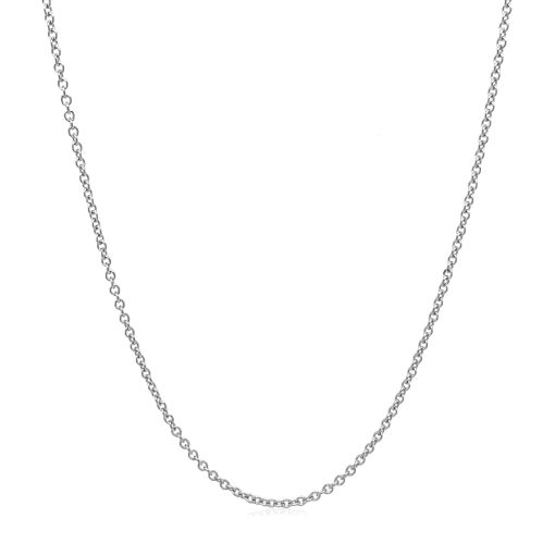 14k White Gold Round Cable Link Chain (1.30 mm) - Image 2