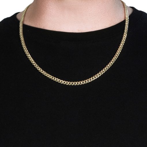 10k Yellow Gold Semi Solid Miami Cuban Chain (5.00 mm) - Image 3
