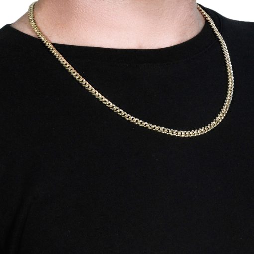 10k Yellow Gold Semi Solid Miami Cuban Chain (5.00 mm) - Image 4