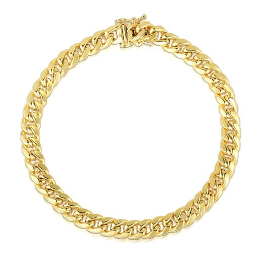 10.5mm 14k Yellow Gold Semi Solid Miami Cuban Bracelet - Image 2