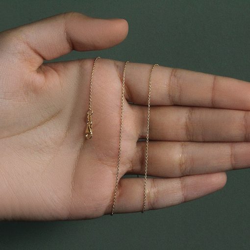 10k Yellow Gold Oval Cable Link Chain (0.97 mm) - Image 5