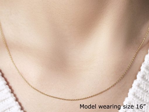 10k Yellow Gold Oval Cable Link Chain (0.97 mm) - Image 6