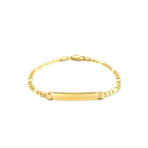 14k Yellow Gold Figaro Link Childrens ID Bracelet (3.30 mm) - Image 2