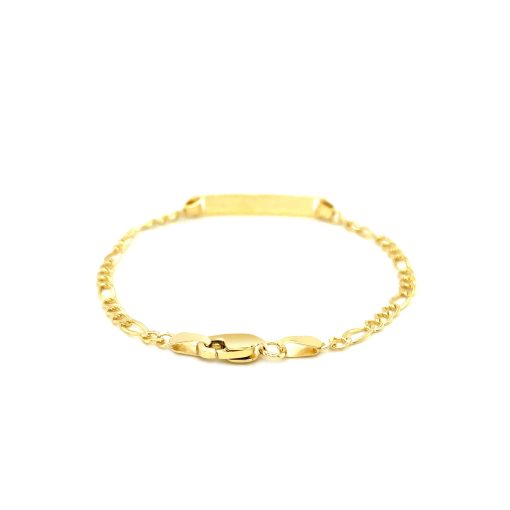 14k Yellow Gold Figaro Link Childrens ID Bracelet (3.30 mm) - Image 3