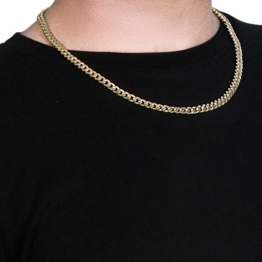 10k Yellow Gold Semi Solid Miami Cuban Chain (6.60 mm) - Image 4