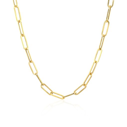 14K Yellow Gold Wide Paperclip Chain (3.20 mm) - Image 2