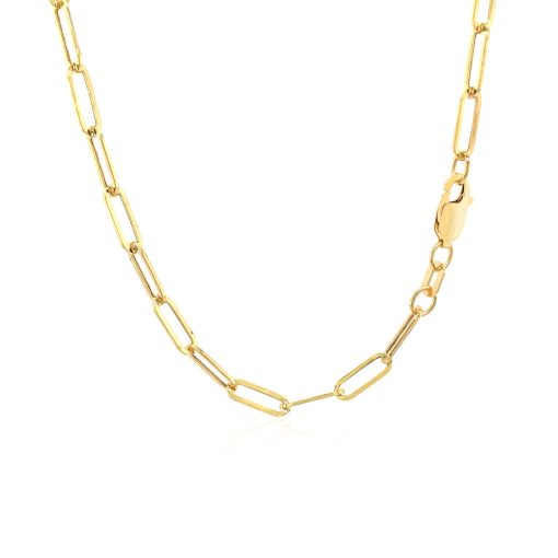 14K Yellow Gold Wide Paperclip Chain (3.20 mm) - Image 3