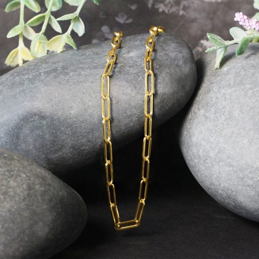 14K Yellow Gold Wide Paperclip Chain (3.20 mm) - Image 4