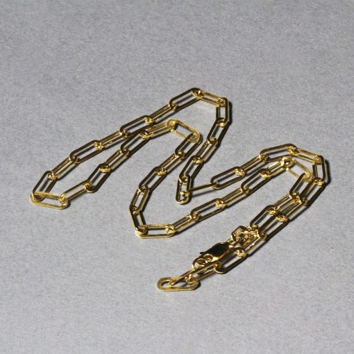 14K Yellow Gold Wide Paperclip Chain (3.20 mm) - Image 5