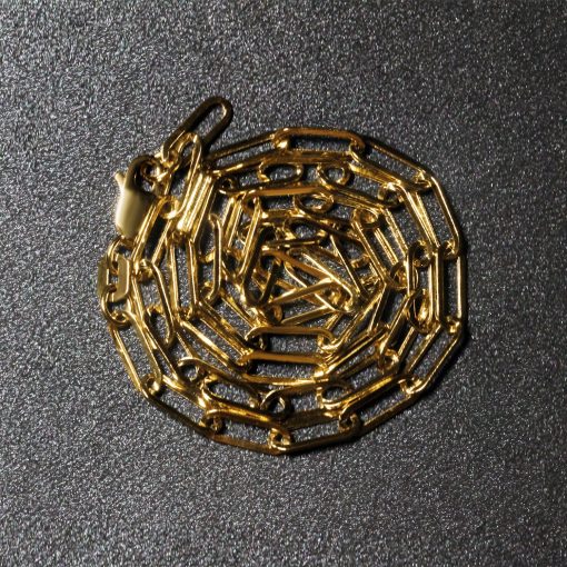 14K Yellow Gold Wide Paperclip Chain (3.20 mm) - Image 6