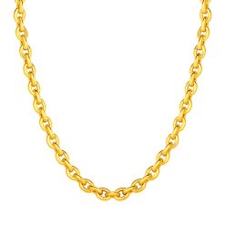 14k Yellow Gold Polished Oval Link Necklace