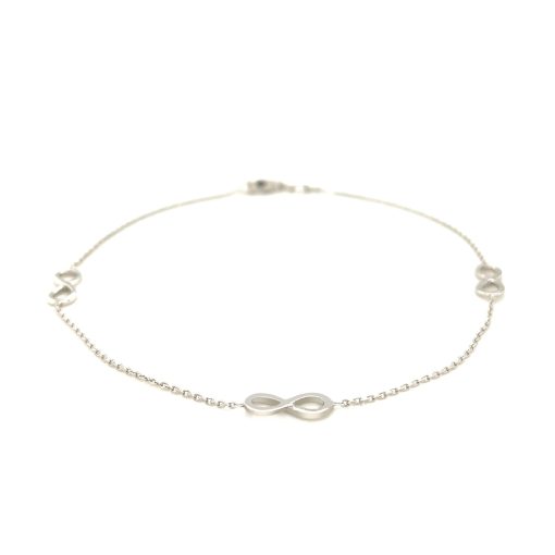 Sterling Silver Anklet with Infinity Symbols - Image 2