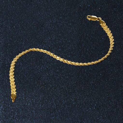 Double Rope Chain Bracelet in 10k Yellow Gold (2.10 mm) - Image 3