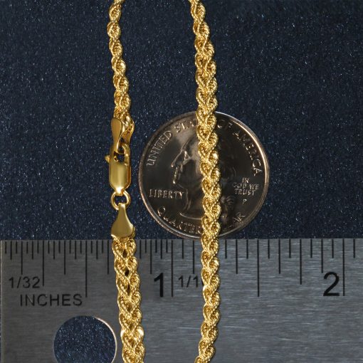 Double Rope Chain Bracelet in 10k Yellow Gold (2.10 mm) - Image 5