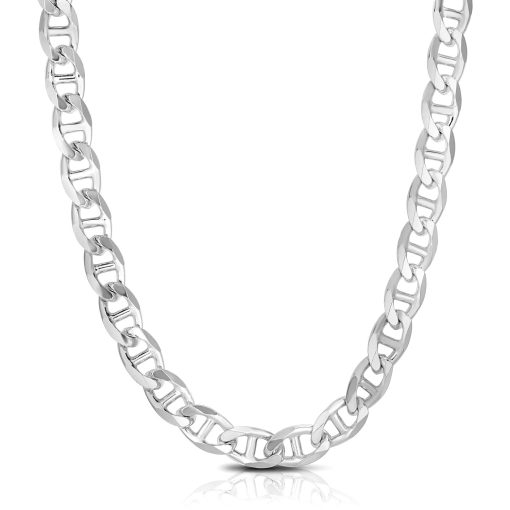 Sterling Silver Rhodium Plated Mariner Chain (8.00 mm) - Image 2