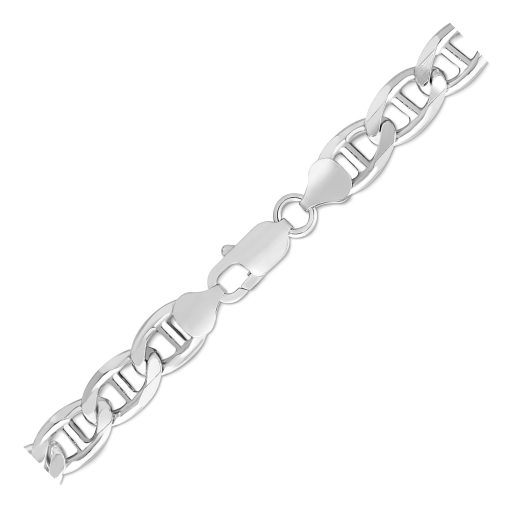 Sterling Silver Rhodium Plated Mariner Chain (8.00 mm) - Image 3