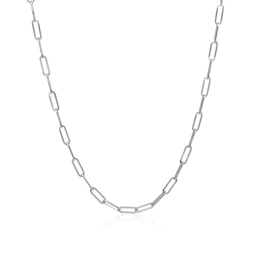 14K White Gold Delicate Paperclip Chain (2.10 mm) - Image 2