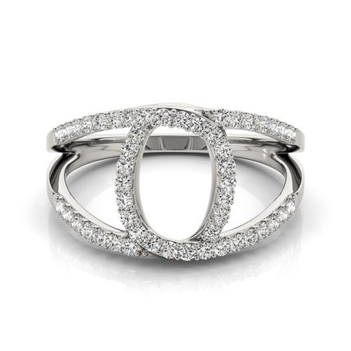 14k White Gold Diamond Loop Style Dual Band Ring (1/2 cttw) - Image 2