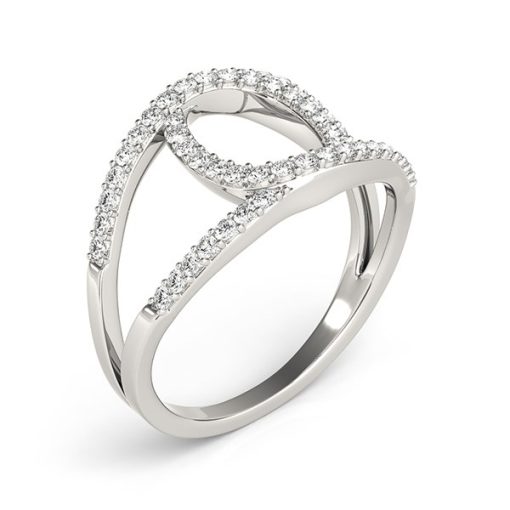 14k White Gold Diamond Loop Style Dual Band Ring (1/2 cttw) - Image 3