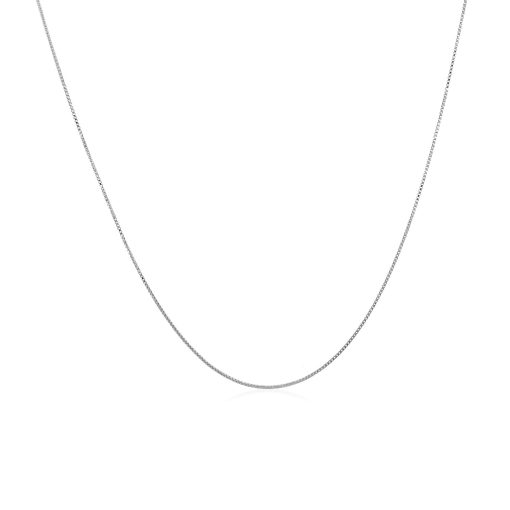14k White Gold Classic Box Chain (0.40 mm) - Image 2