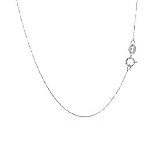 14k White Gold Classic Box Chain (0.40 mm) - Image 3