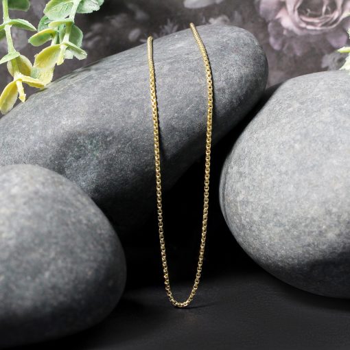 14k Yellow Gold Round Box Chain (1.30 mm) - Image 4
