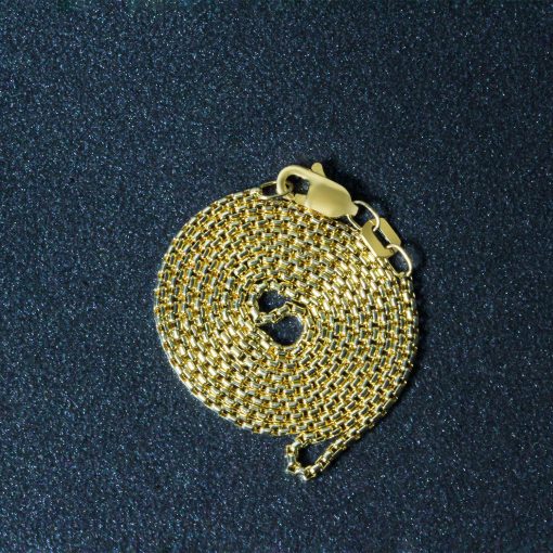 14k Yellow Gold Round Box Chain (1.30 mm) - Image 6