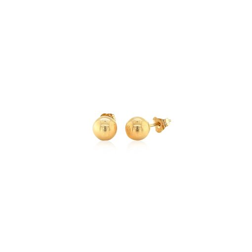 10k Yellow Gold Round Stud Earrings (6mm) - Image 2