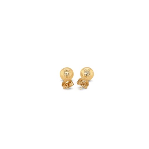 10k Yellow Gold Round Stud Earrings (6mm) - Image 3