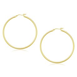 10k Yellow Gold Polished Hoop Earrings (2x45mm)