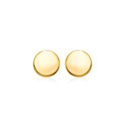 14k Yellow Gold Polished Round Post Earrings(5.5mm)