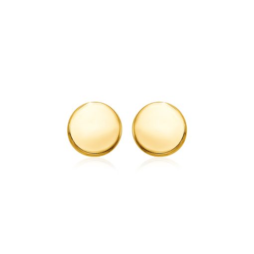 14k Yellow Gold Polished Round Post Earrings(5.5mm)
