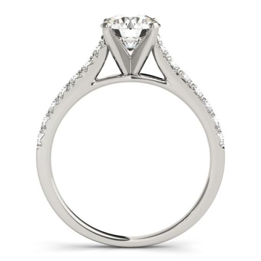 14k White Gold Single Row Band Diamond Engagement Ring (1 1/3 cttw) - Image 2