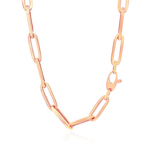 14K Rose Gold Wide Paperclip Chain (6.10 mm) - Image 3