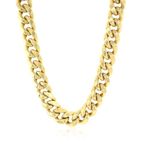 14k Yellow Gold Semi Solid Miami Cuban Chain (10.70 mm) - Image 2
