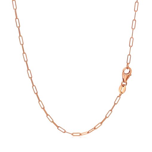 14K Rose Gold Fine Paperclip Chain (1.50 mm) - Image 3