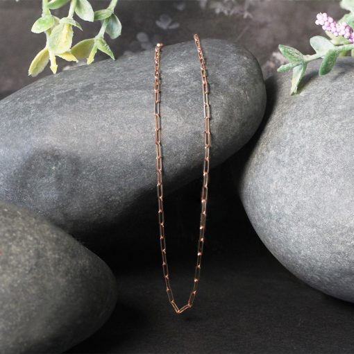 14K Rose Gold Fine Paperclip Chain (1.50 mm) - Image 4