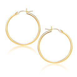 10k Yellow Gold Polished Hoop Earrings (1.5x25mm)