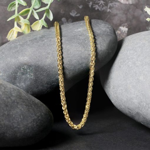 14k Yellow Gold Light Weight Wheat Chain (2.80 mm) - Image 4