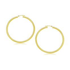 10k Yellow Gold Polished Hoop Earrings (3x30mm)