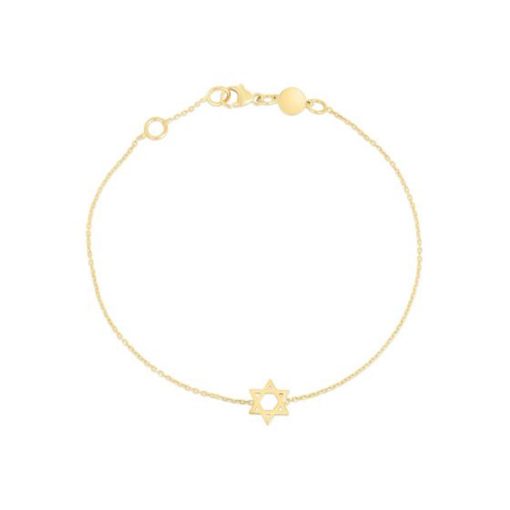 14k Yellow Gold Star of David Bracelet - Image 2