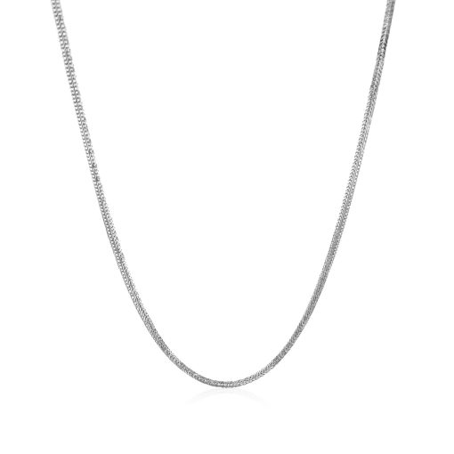 14k White Gold Foxtail Chain (1.00 mm) - Image 2