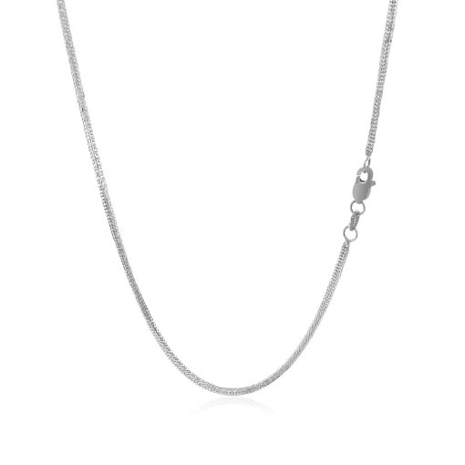 14k White Gold Foxtail Chain (1.00 mm) - Image 3