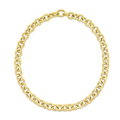 14k Yellow Gold Round Link Chain Necklace - Image 2