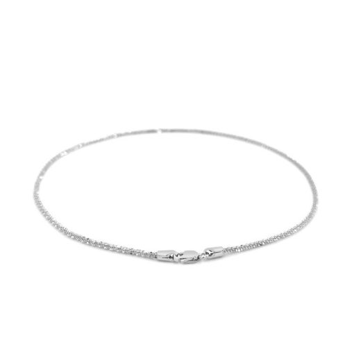 10k White Gold Sparkle Anklet 1.5mm - Image 3