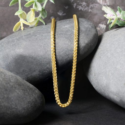 14k Yellow Solid Gold Diamond Cut Round Franco Chain (2.70 mm) - Image 2