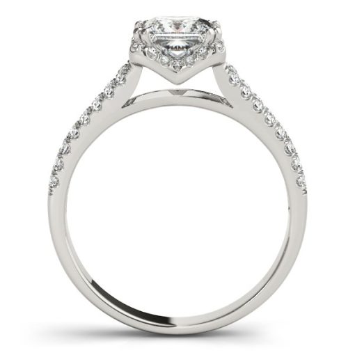 14k White Gold Princes Cut Halo Split Shank Diamond Engagement Ring (2 cttw) - Image 4