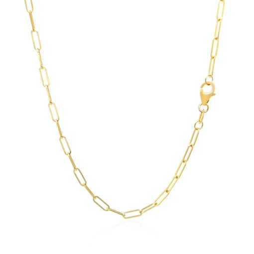 14K Yellow Gold Delicate Paperclip Chain (2.10 mm) - Image 3