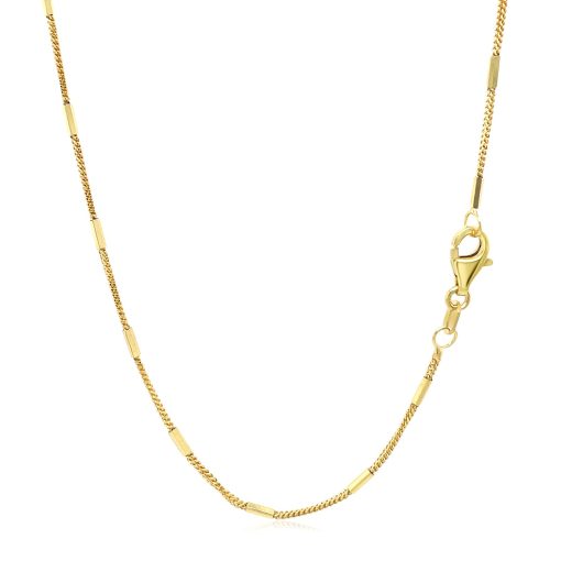 Diamond Cut Bar Links Pendant Chain in Yellow Gold (1.30 mm) - Image 3