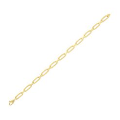 14k Yellow Gold 7 1/4 inch Bombay Paperclip Chain Bracelet